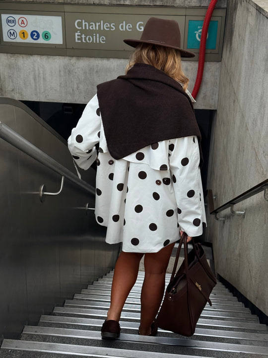 Veste trench à pois choco H2031