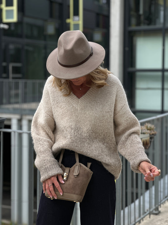 Pull beige taupe dégradé 62701