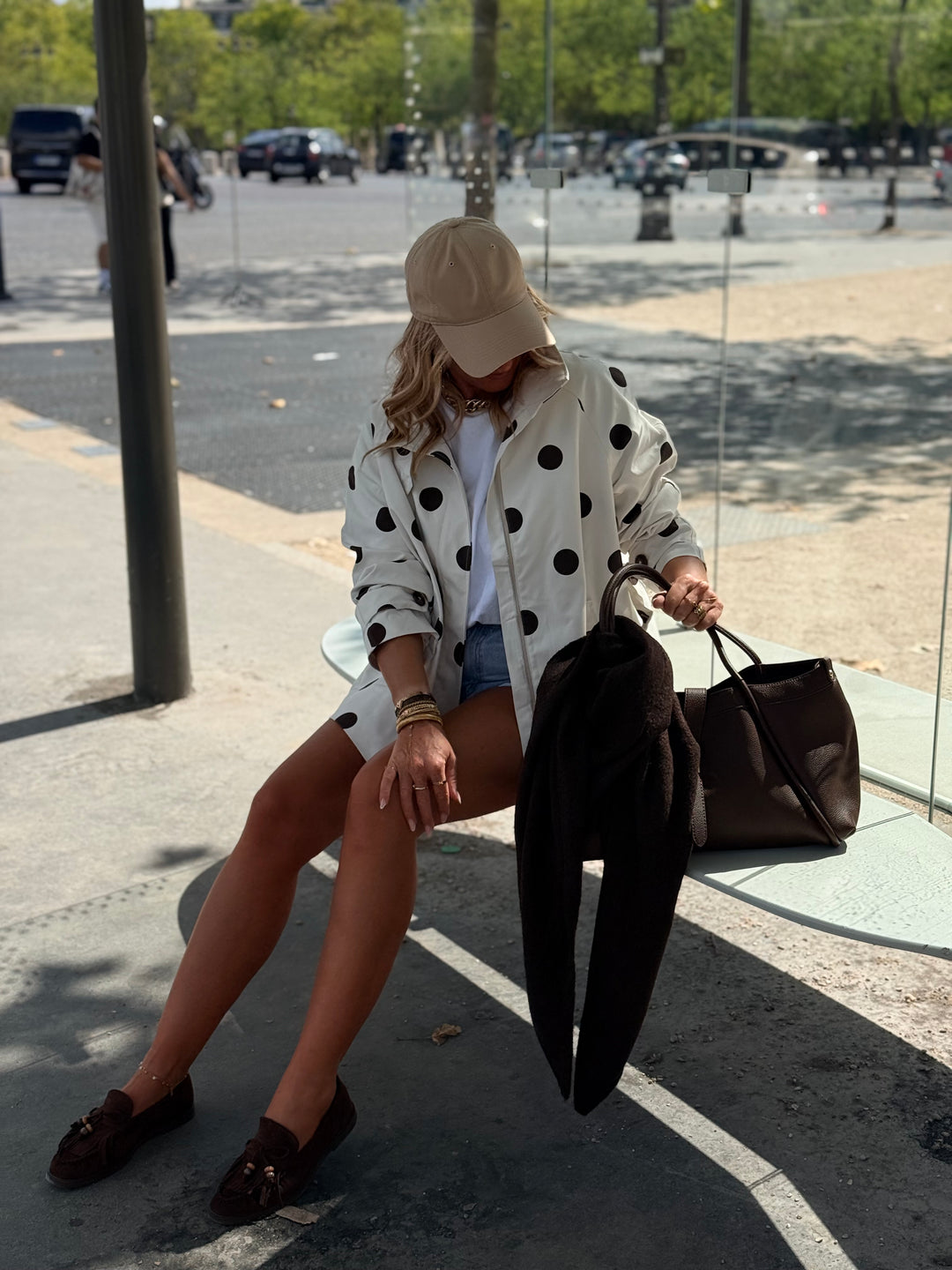 Veste trench à pois choco H2031