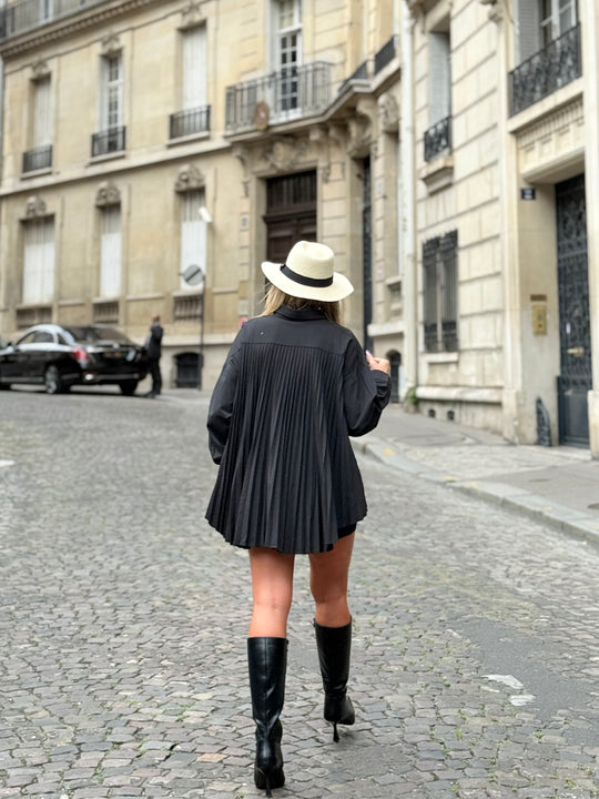 Chemise plissée manches longues 3083