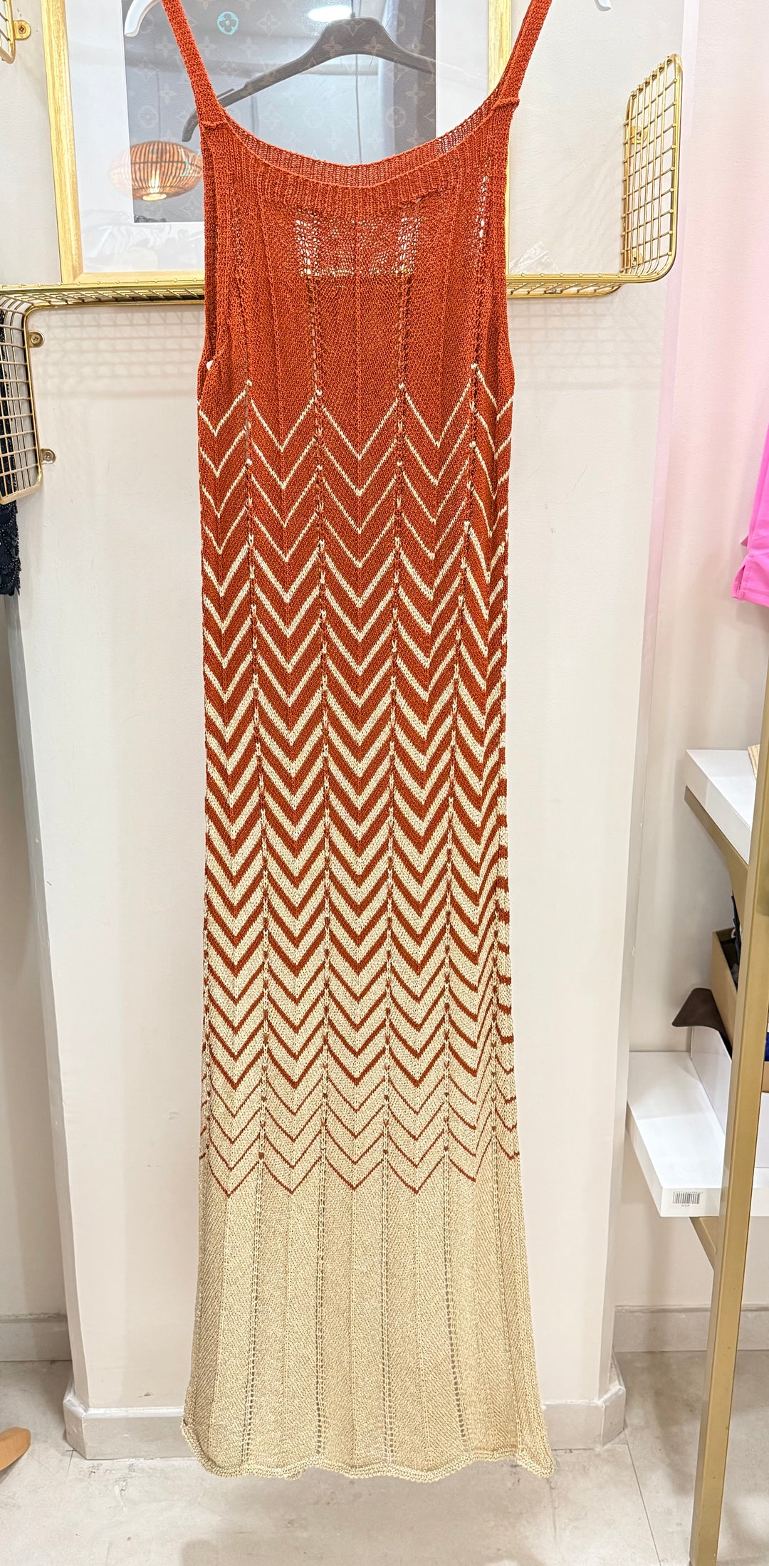 Robe crochet lurex coloris