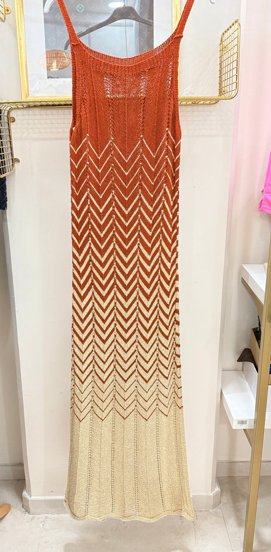 Robe crochet lurex coloris