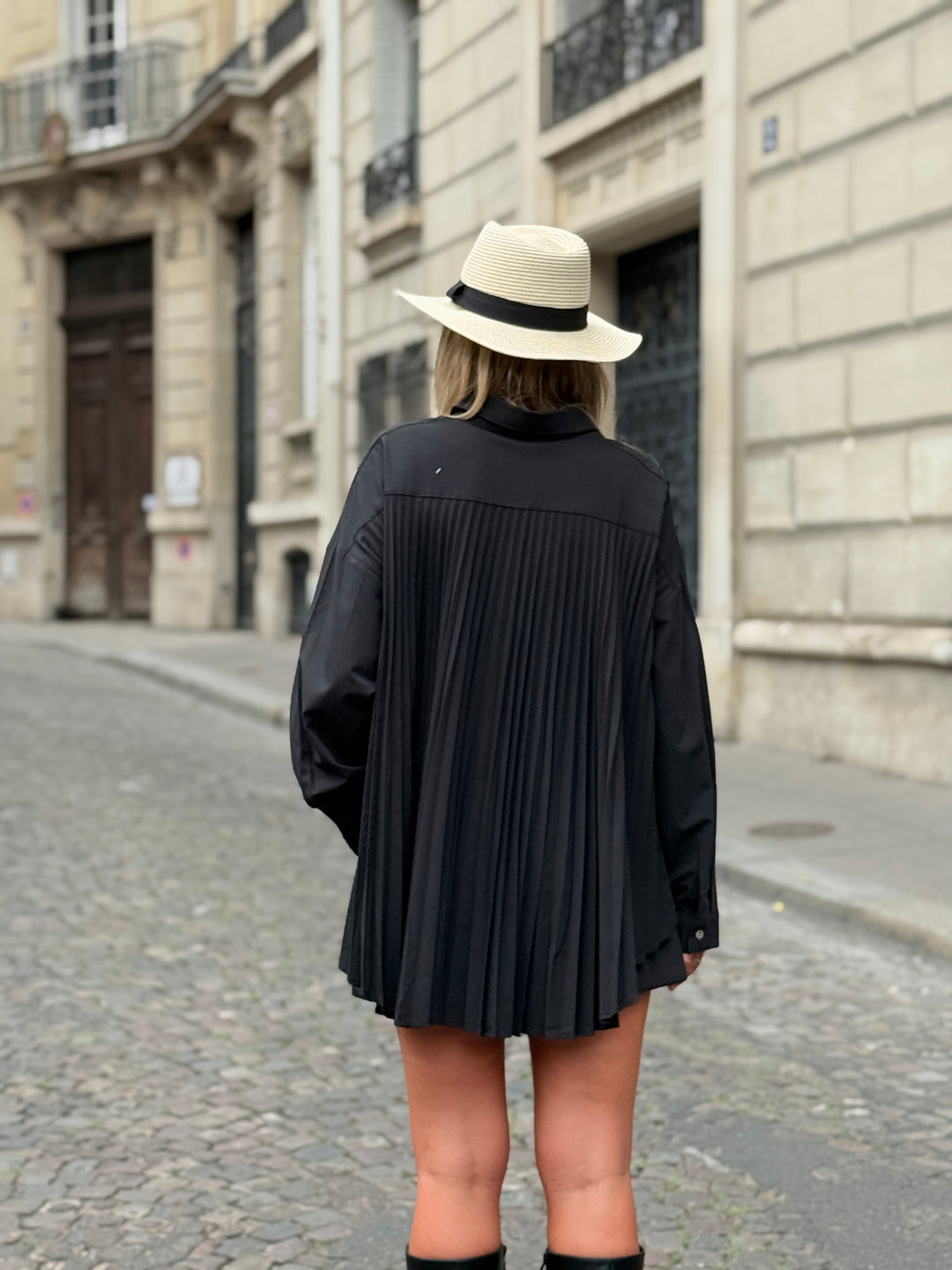 Chemise plissée manches longues 3083