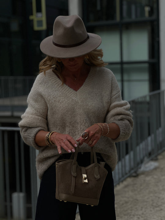 Pull beige taupe dégradé 62701