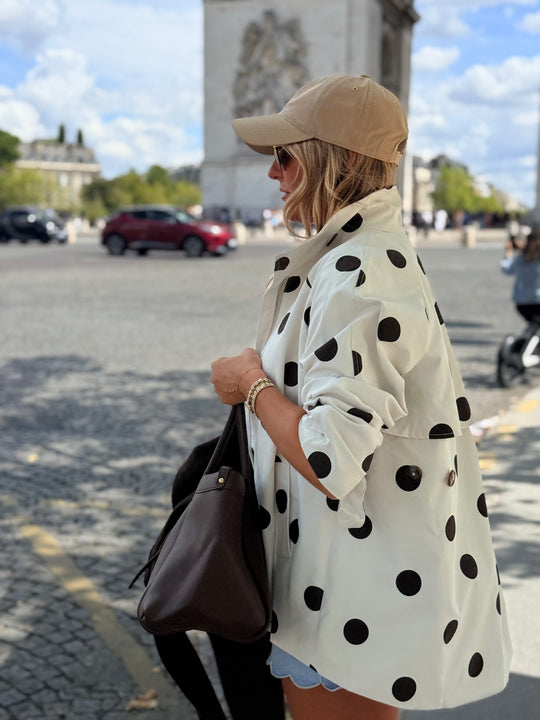Veste trench à pois choco H2031