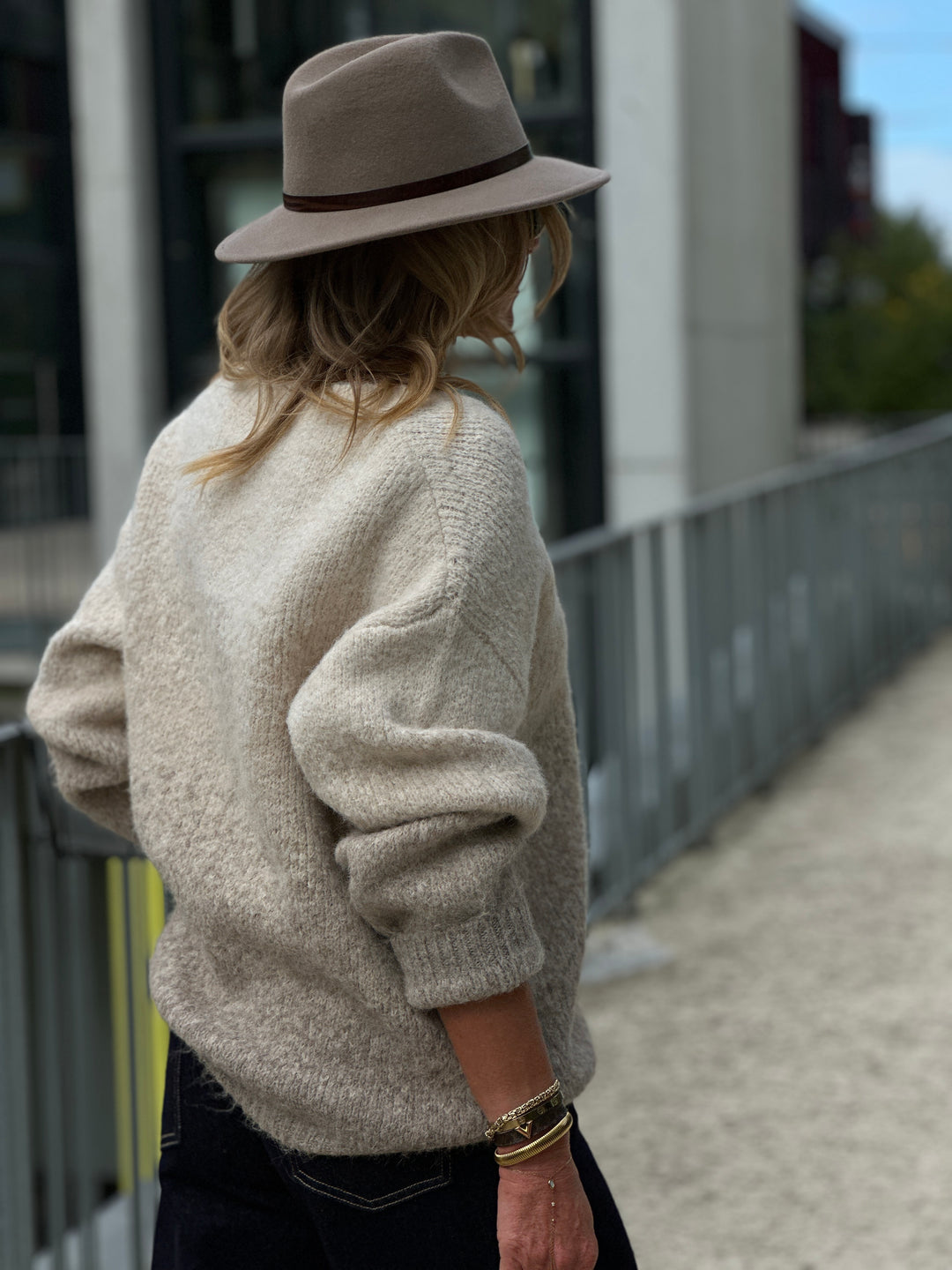 Pull beige taupe dégradé 62701