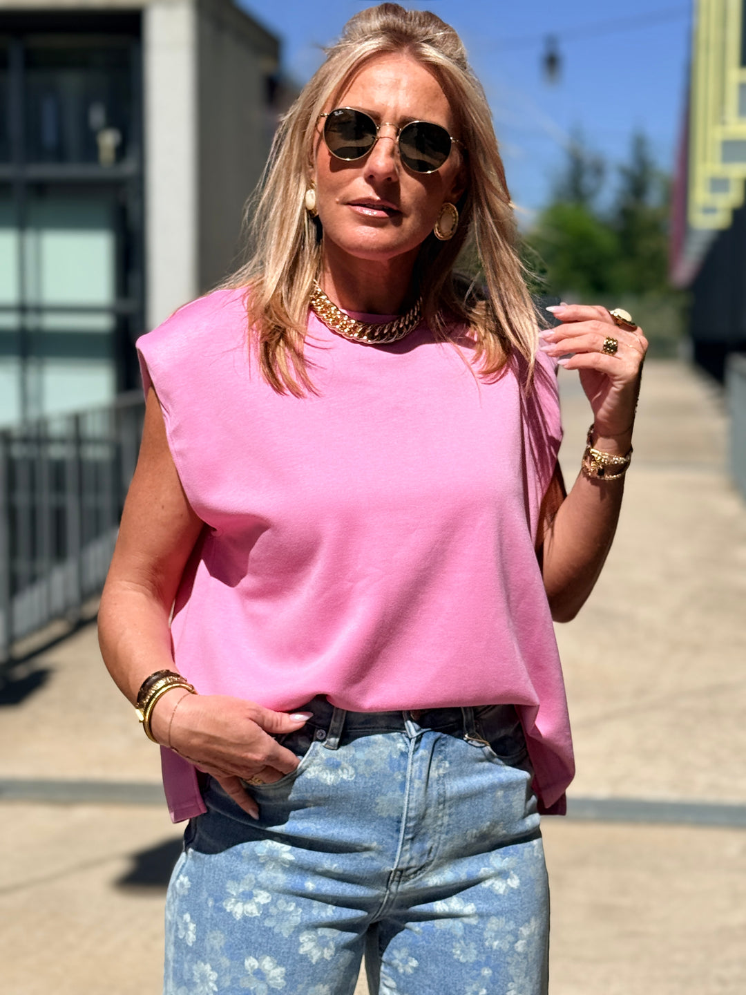 T-shirt epaulette ROSE ZC03