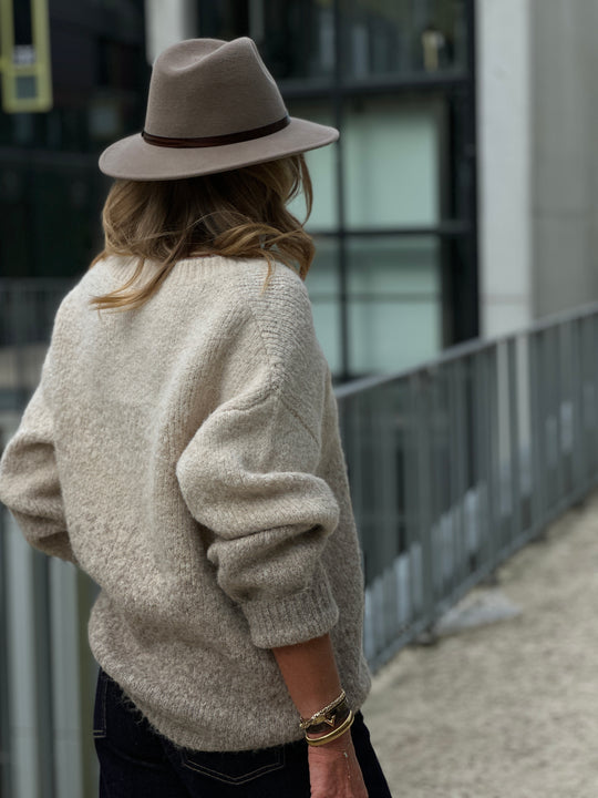 Pull beige taupe dégradé 62701