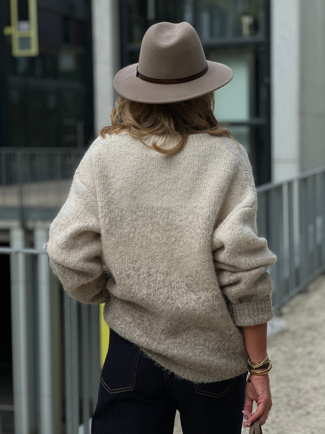 Pull beige taupe dégradé 62701
