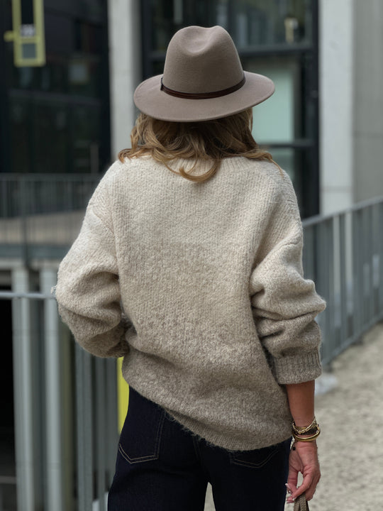 Pull beige taupe dégradé 62701