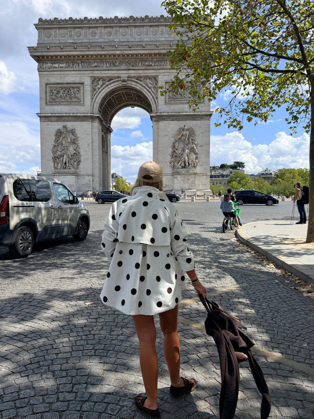 Veste trench à pois choco H2031