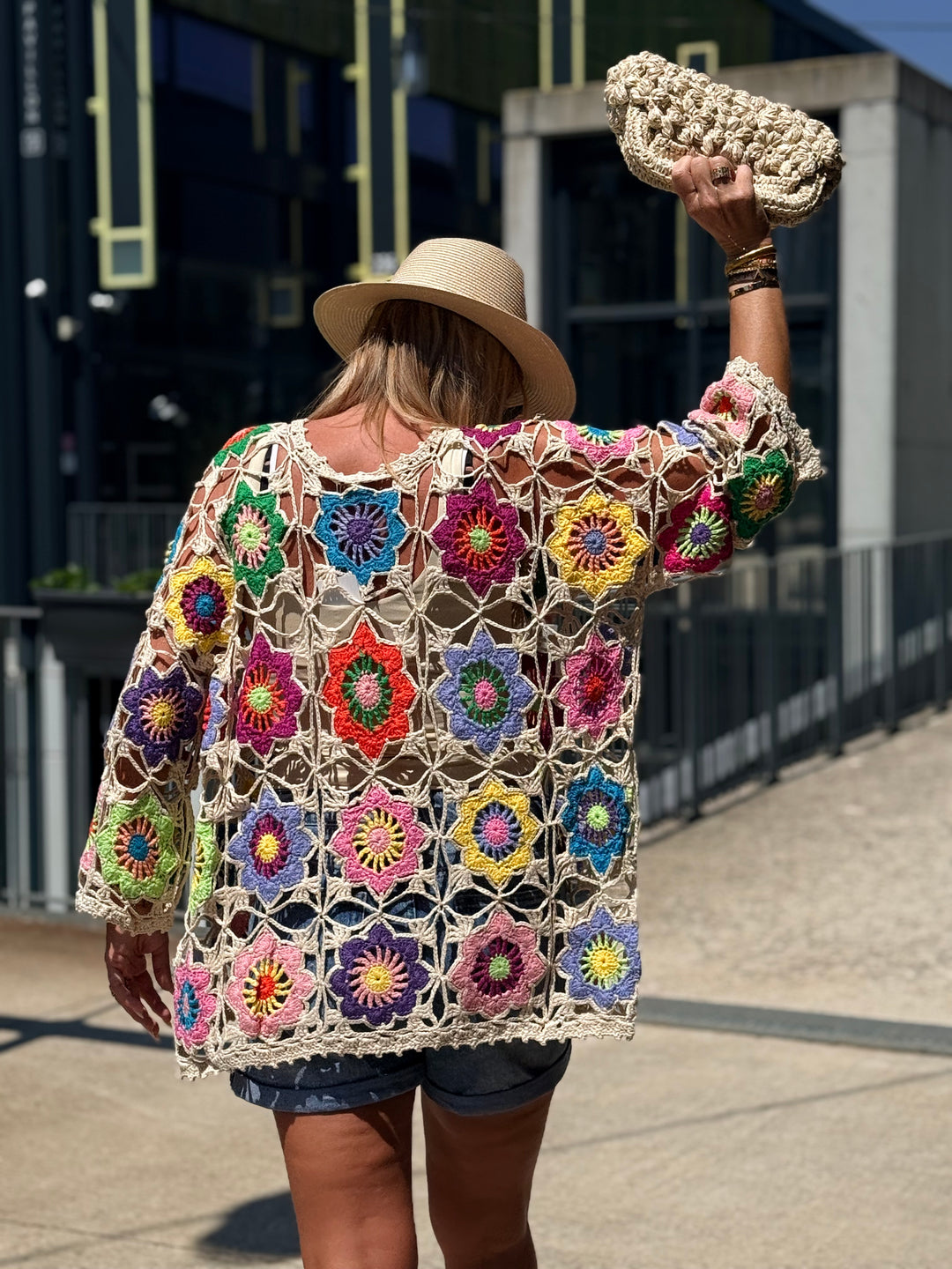 Gilet crochet multicouleur 6899