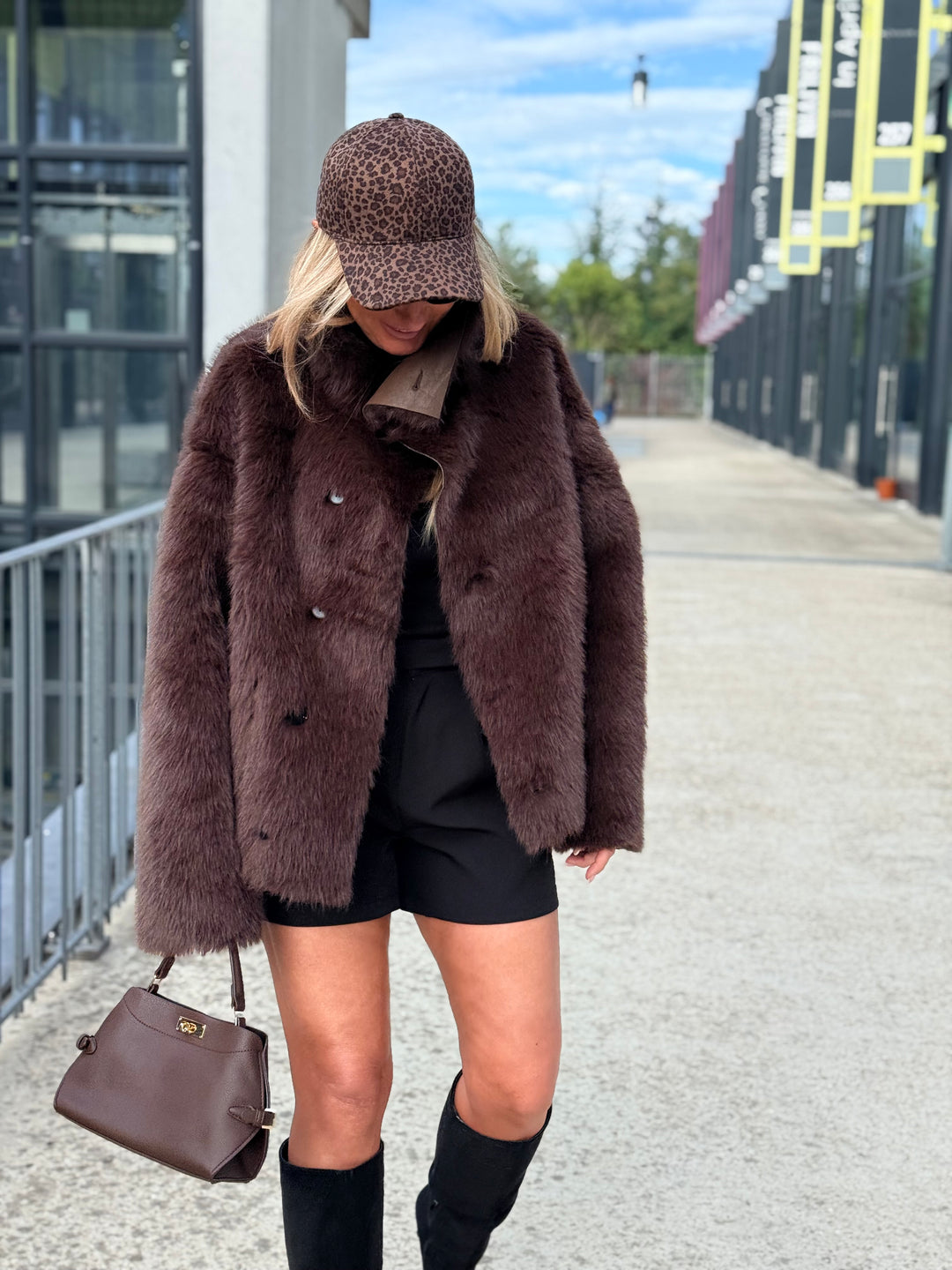 Veste fourrure réversible Choco 8855