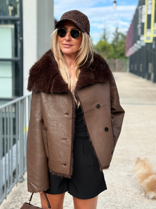 Veste fourrure réversible Choco 8855