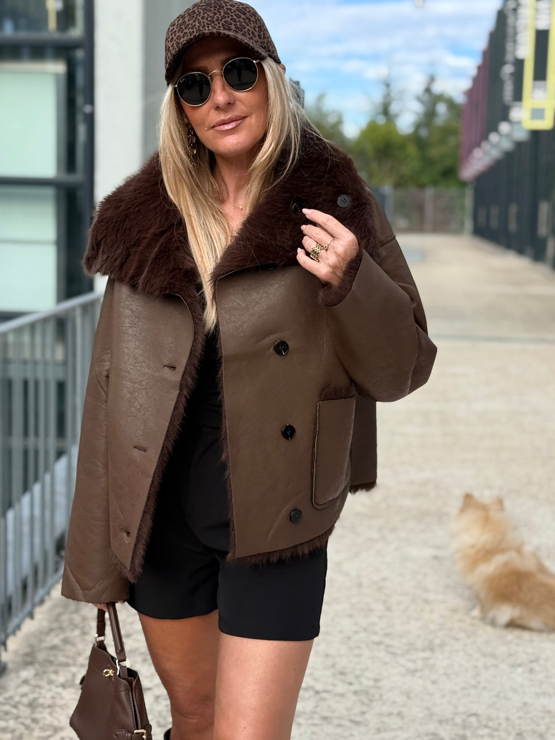 Veste fourrure réversible Choco 8855