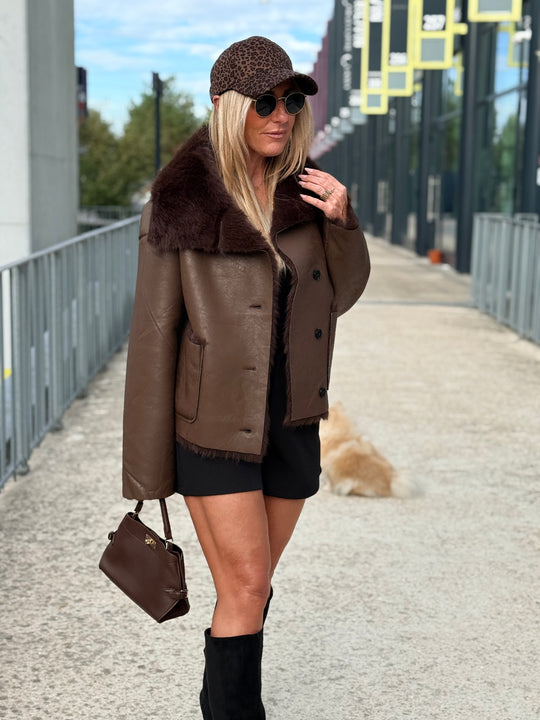 Veste fourrure réversible Choco 8855