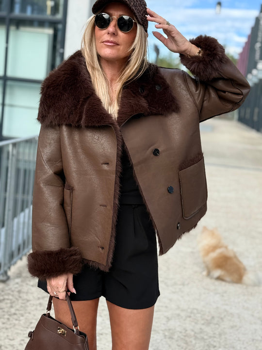Veste fourrure réversible Choco 8855
