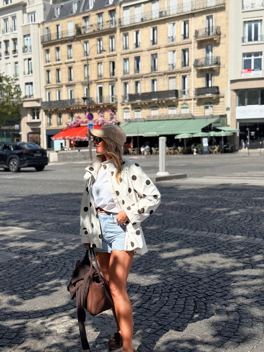 Veste trench à pois choco H2031