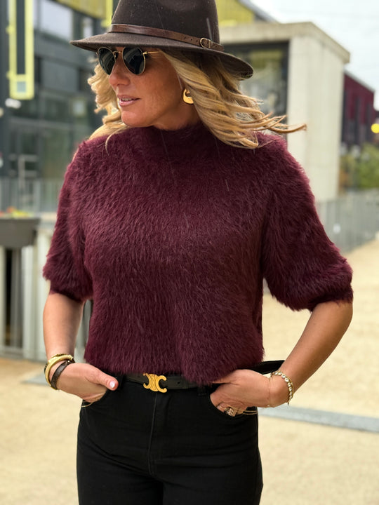 Pull fourrure Bordeaux YQ869