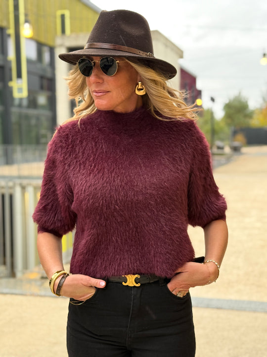 Pull fourrure Bordeaux YQ869