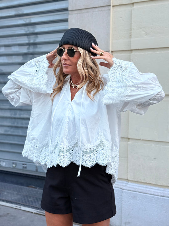 Chapeau rond en paille 573 NOIR uni