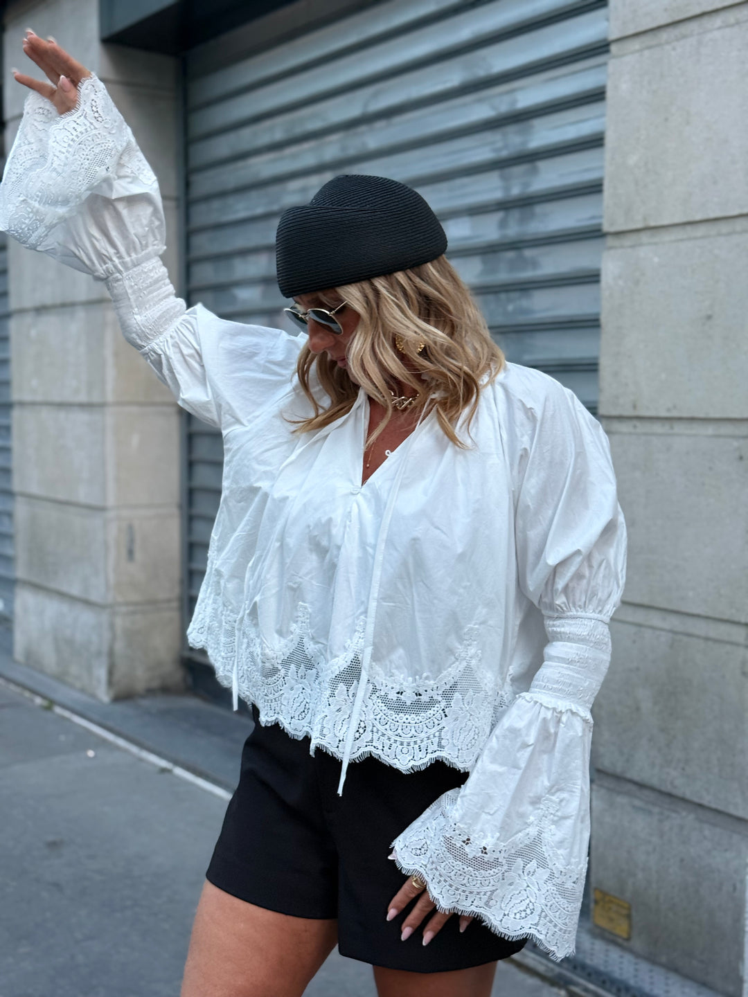 Chapeau rond en paille 573 NOIR uni