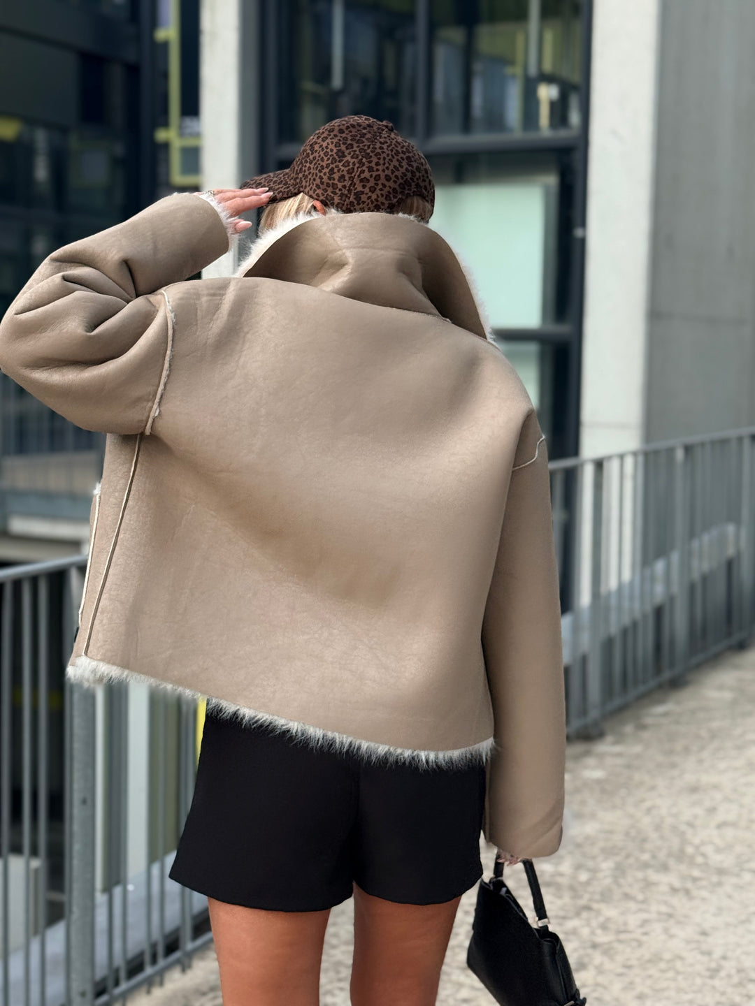 Veste fourrure réversible beige 8855