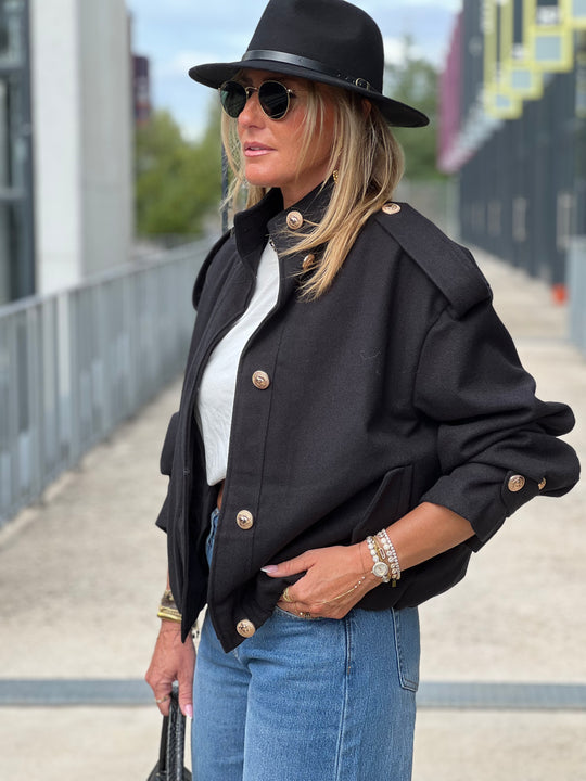 Veste boutons or 873 Noir