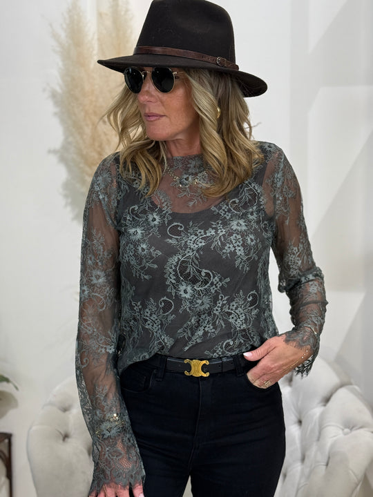 Top dentelle transparent 11415