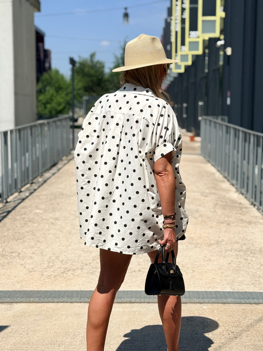 Chemise oversize imprimée pois 6955