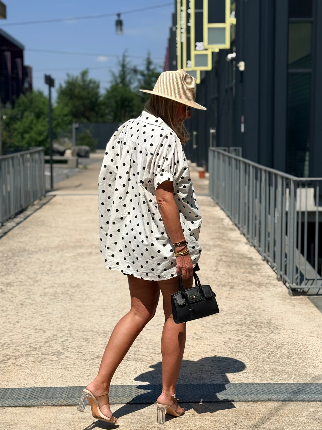 Chemise oversize imprimée pois 6955