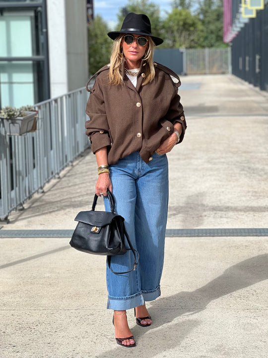 Veste bouton or 873 choco