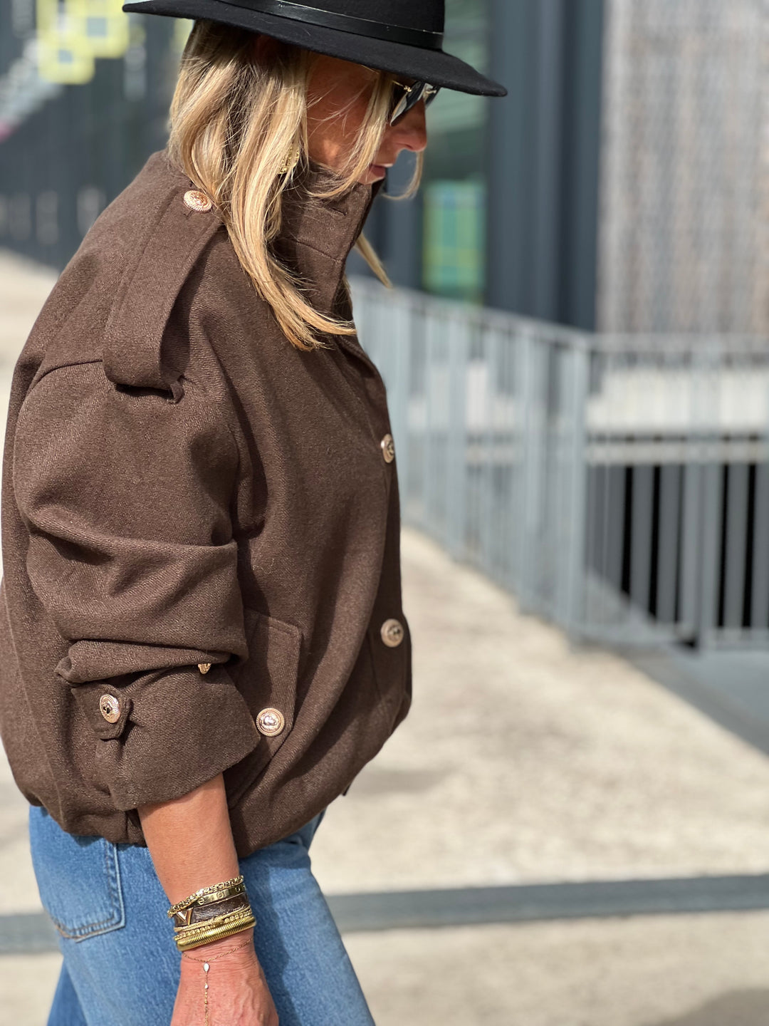 Veste bouton or 873 choco