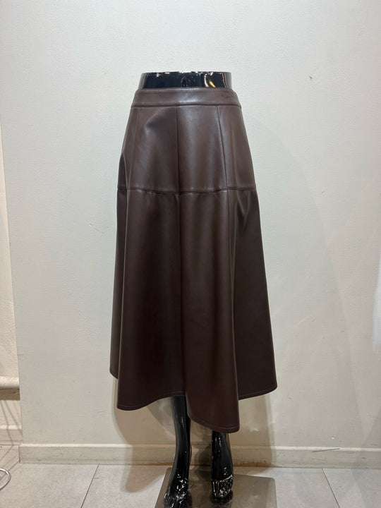 Jupe simili cuir longue 27223