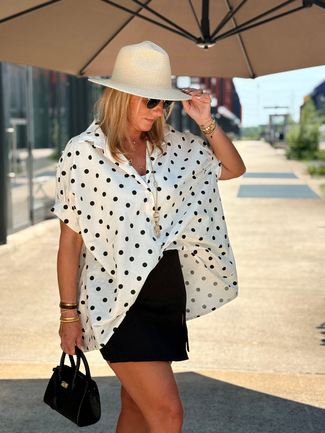 Chemise oversize imprimée pois 6955