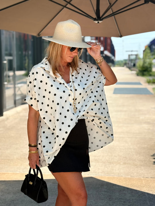 Chemise oversize imprimée pois 6955