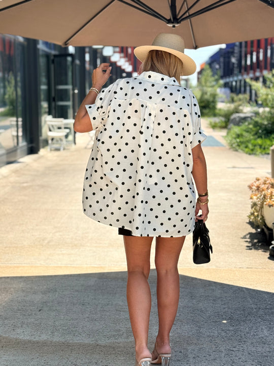 Chemise oversize imprimée pois 6955