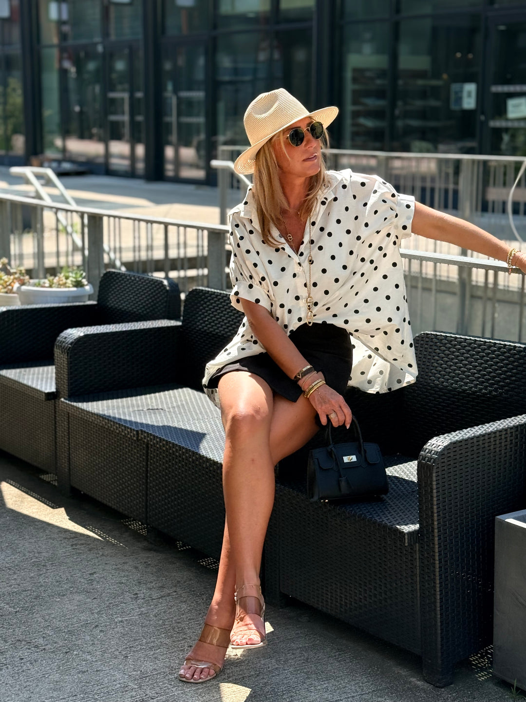 Chemise oversize imprimée pois 6955