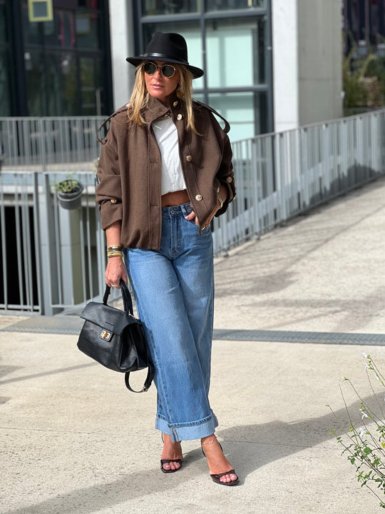 Veste bouton or 873 choco