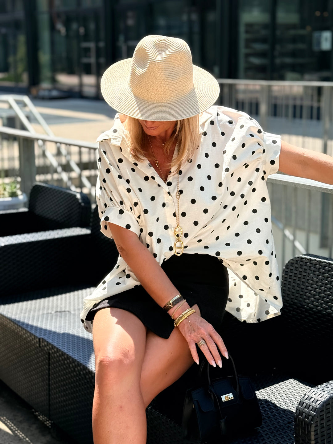 Chemise oversize imprimée pois 6955