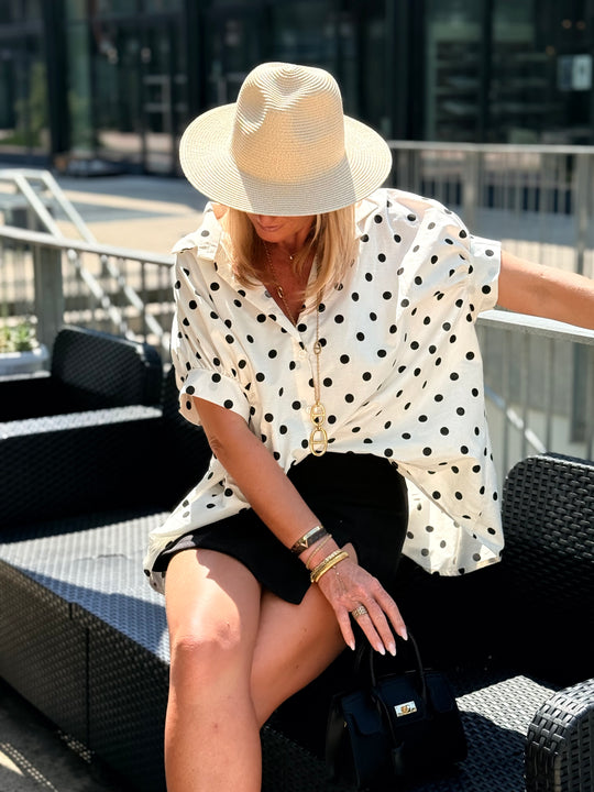 Chemise oversize imprimée pois 6955