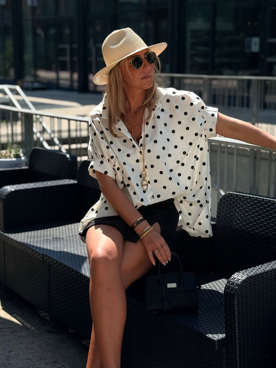 Chemise oversize imprimée pois 6955