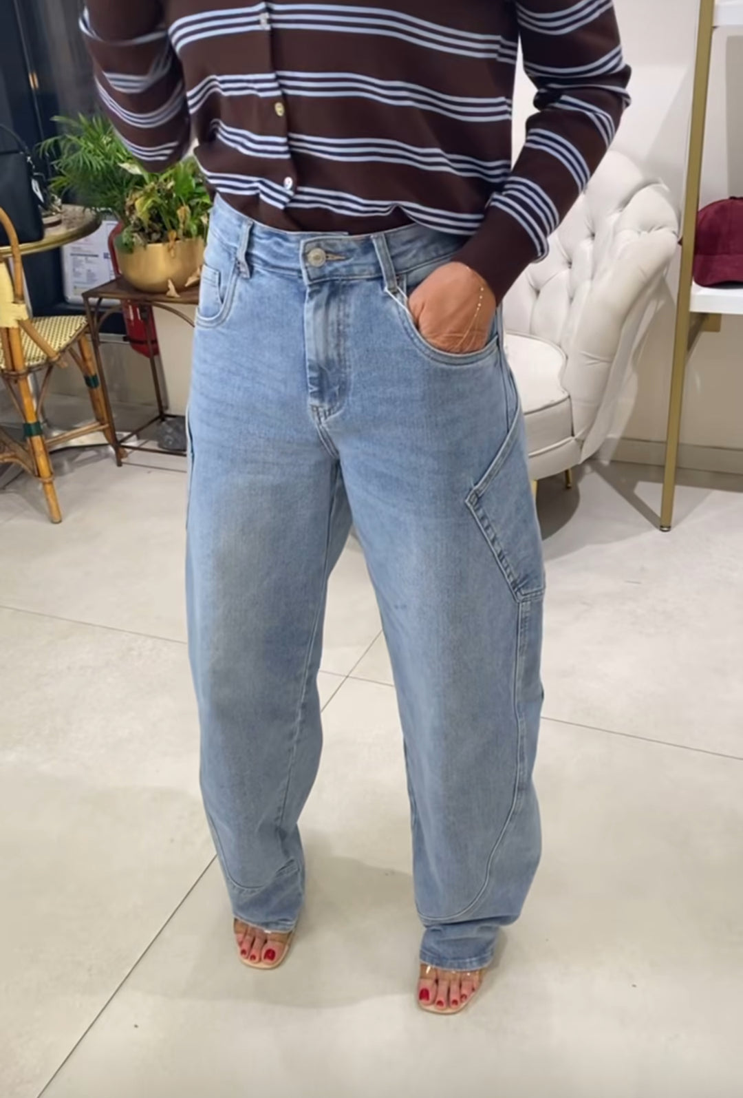 Jean ballon skater Bleu 8820