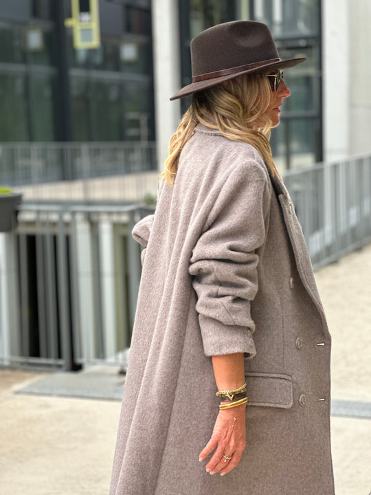 Manteau long beige clair boutons 24768