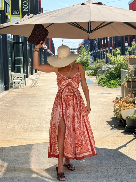 Robe imprimée à noeuds 26012