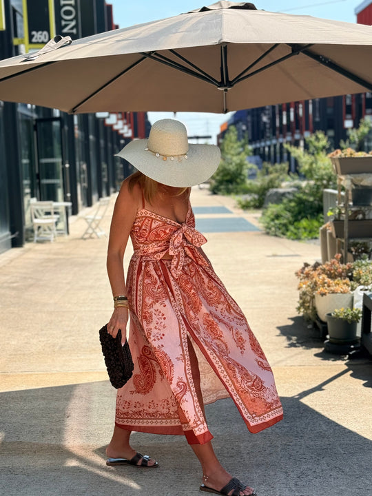 Robe imprimée à noeuds 26012