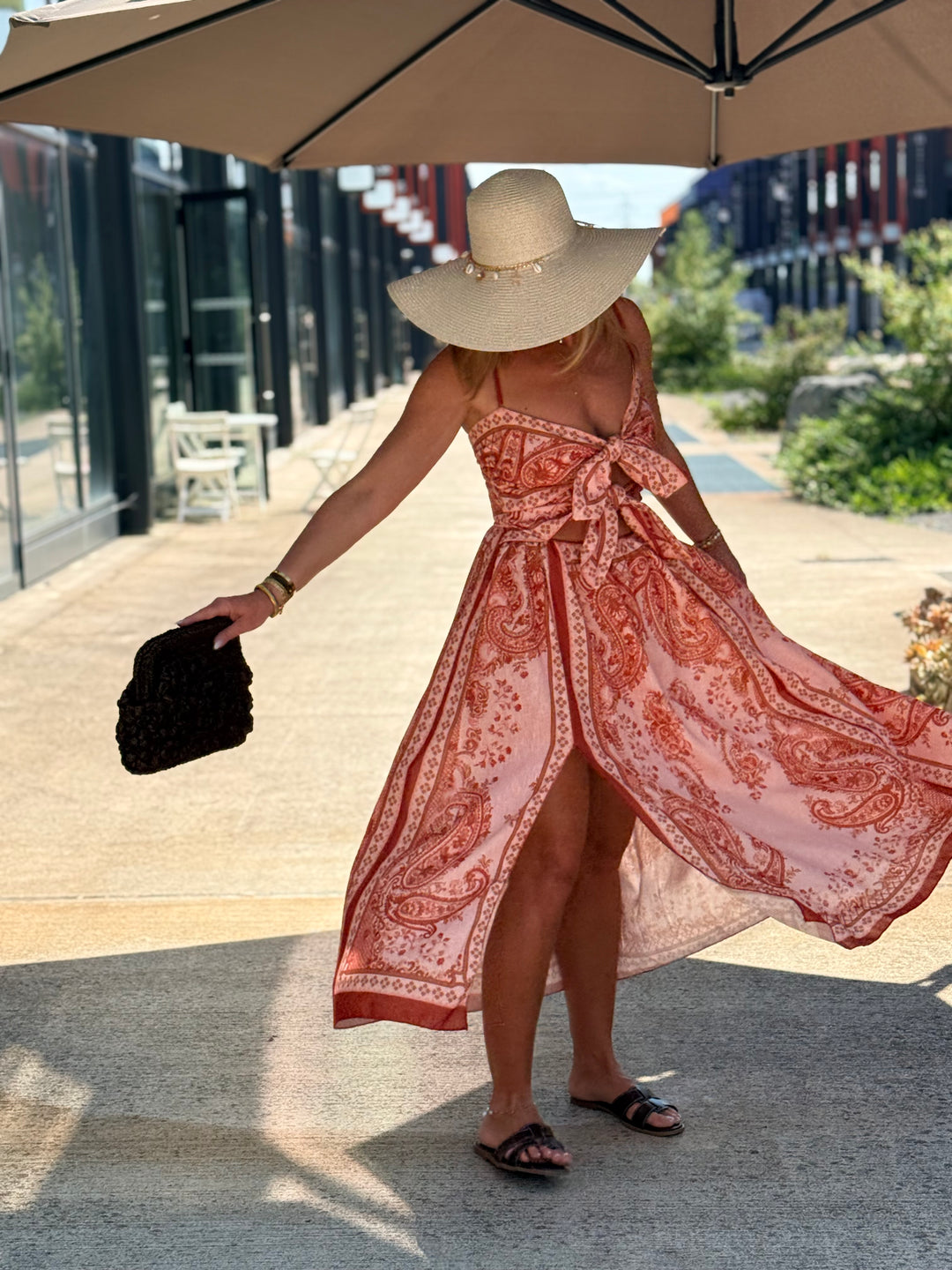 Robe imprimée à noeuds 26012
