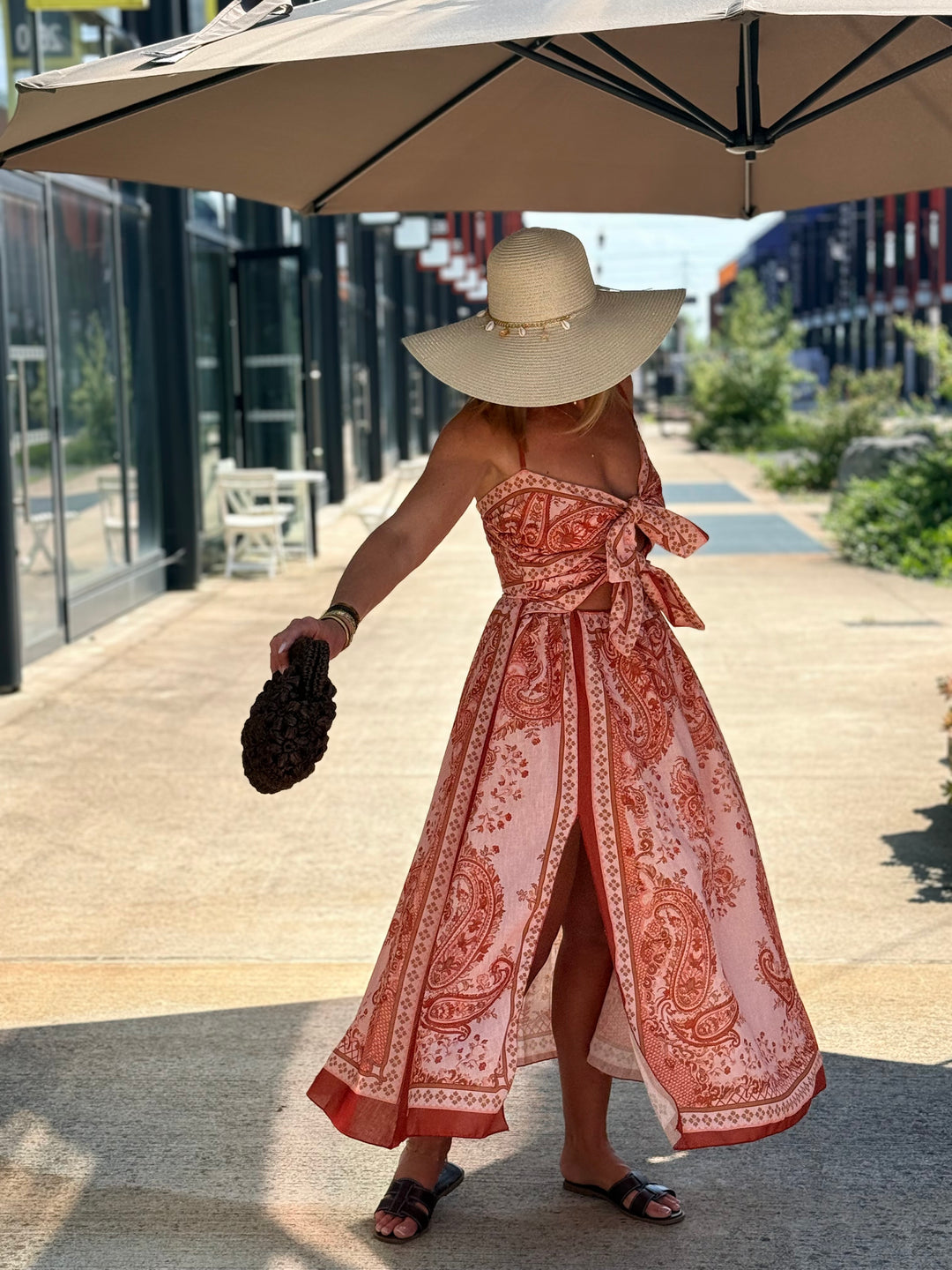 Robe imprimée à noeuds 26012