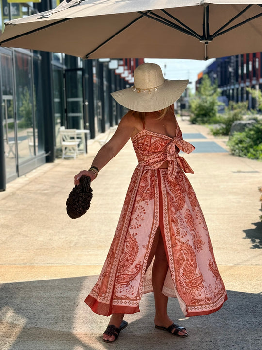 Robe imprimée à noeuds 26012