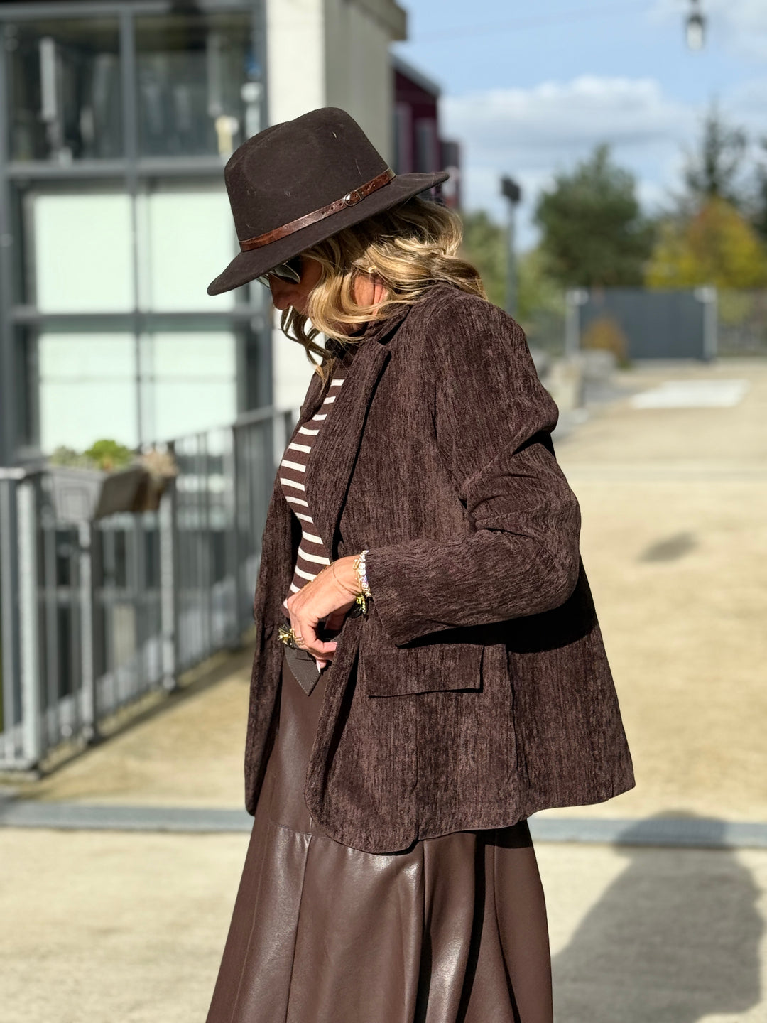 Blazer velour simple